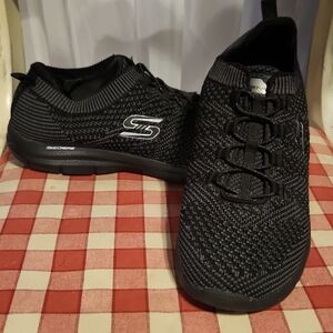 Skechers Charcoal Knit Athletic Shoes
